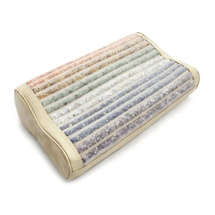 

Healing Stone Effect Amethyst Tourmaline Massage Pillow Bian Stone Therapy Negative Ions Seven-Color Crystal Body Application