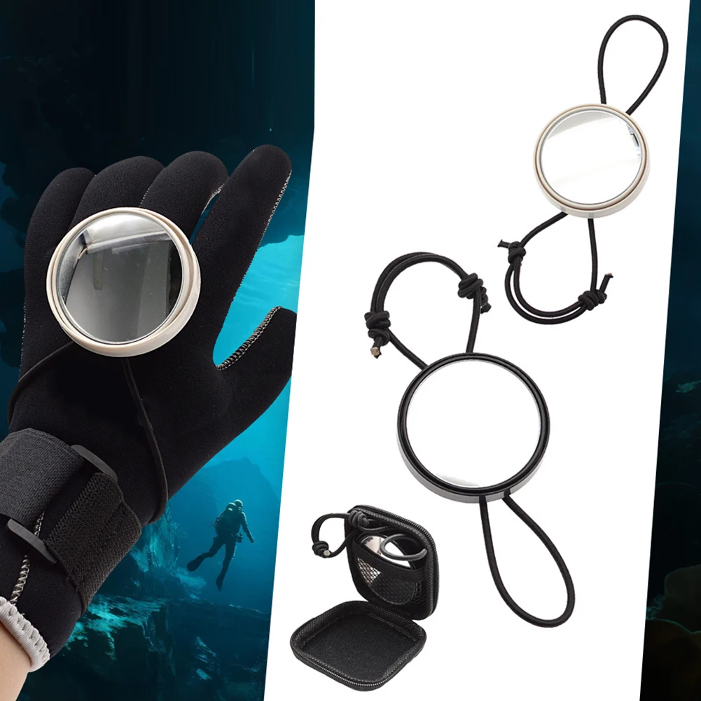 Adjustable Diving Rearview Mirror With Lanyard Ergonomic Diving Rearview Mirror For Underwater Equipment Check Tools Accessories