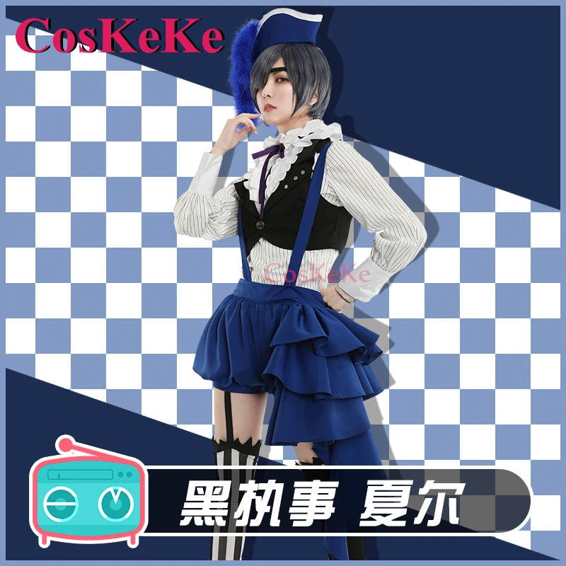 

CosKeKe Ciel Phantomhive Cosplay Anime Black Butler Costume Fashion Circus Uniform Halloween Party Role Play Clothing S-XL New