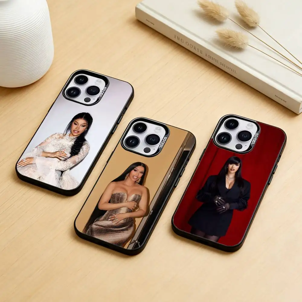 

Rapper Cardi B Phone Case Color Silver Shell For IPhone 17 16 15 14 13 12 11 Pro Max Plus