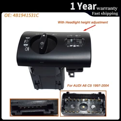 High Quality For Audi A6 1997-2005 Headlight Fog Lamp Control light Switch with Panel Car Accessories 4B1941531C 4B1 941 531C
