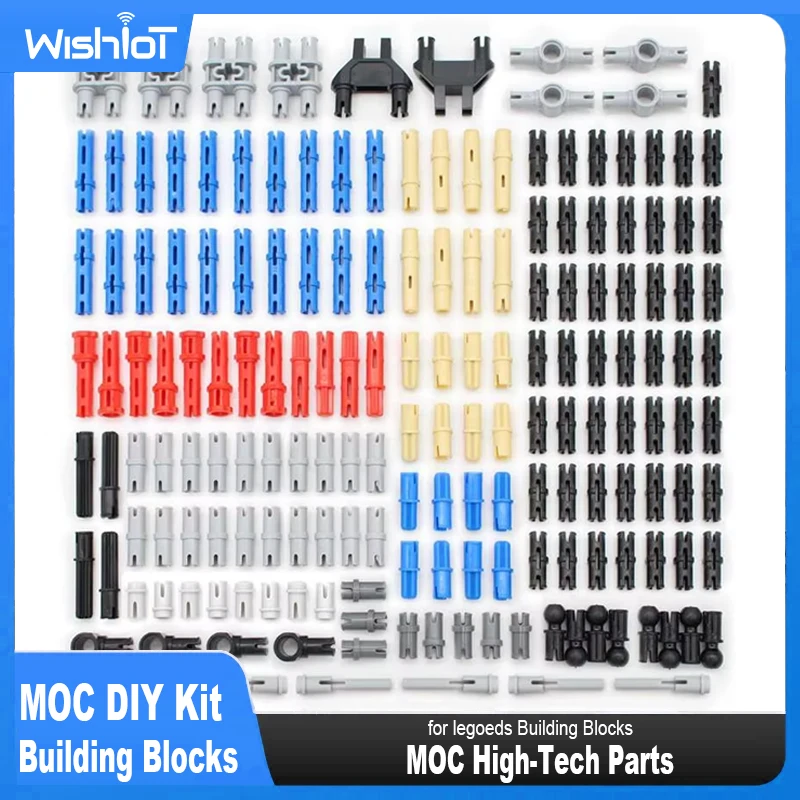 174PCS Technical Pin Bulk Parts 1x2 1x3 Cross Axle Pin Connectors Compatible with legoeds Building Blocks Set 6558 18651 3763