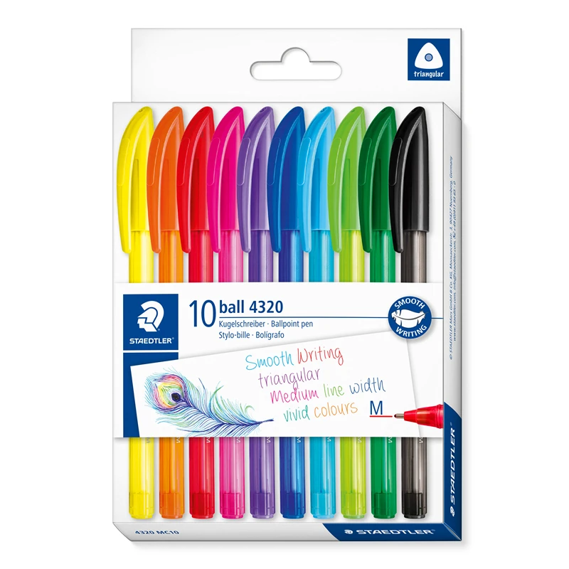 STAEDTLER 4230 Colored Ballpoint Pen 8 Colors Retractable Pens 10 Colors Capped Pens 0.7M  Fine Point Students' Supplies
