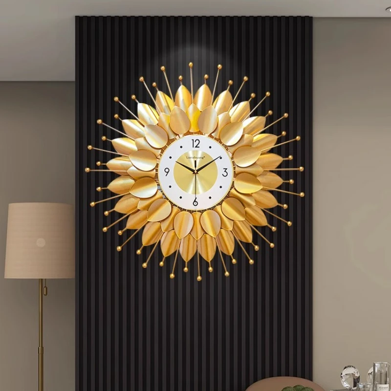 

Silent Aesthetic Wall Clock Unique Turkish Art Modern Wall Clock Gold Electronic Pendule Horloge Murale Home Decorating Items