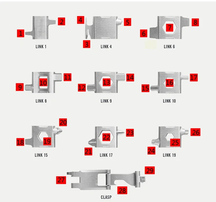 29-in-1 Multifunctional Bracelet Leatherman Multi Tool Bracelet Men's Wild Outdoor Equipment Survival Bracelet Strap Accessories