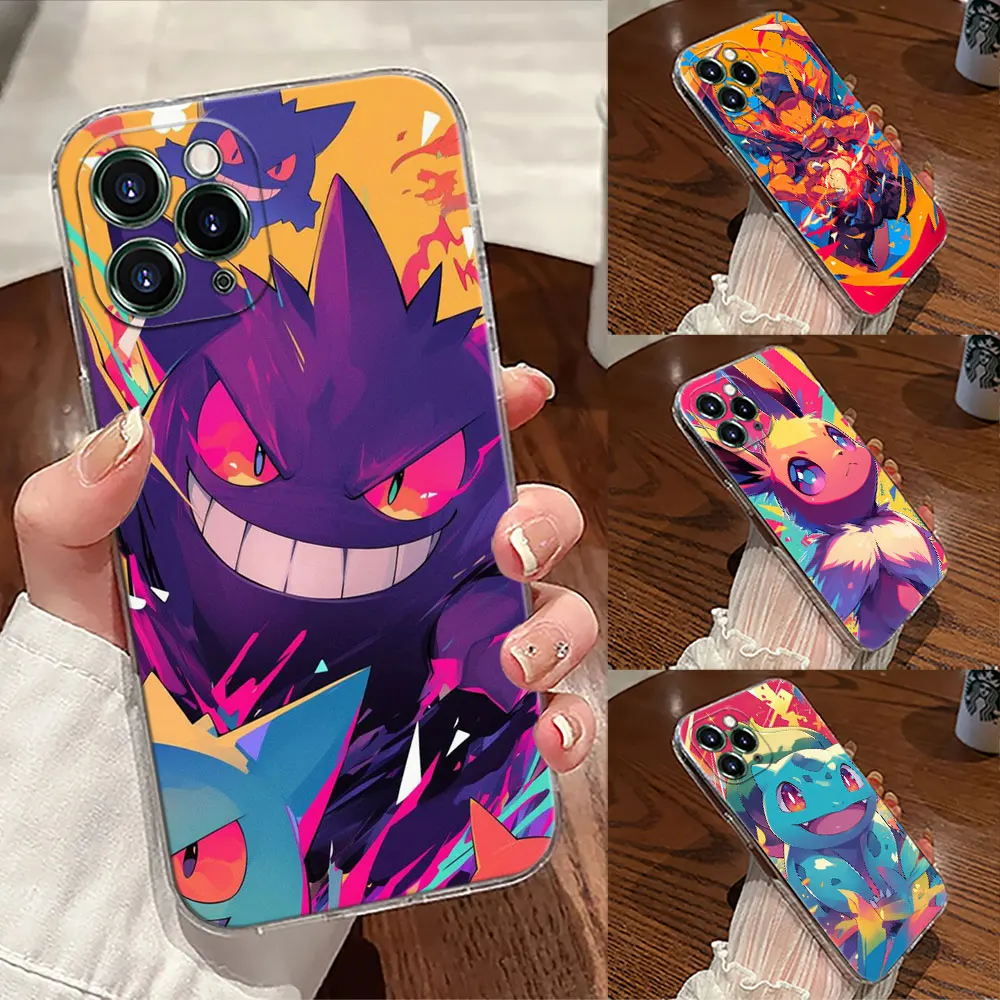 

Pokemons Charizard Gengar Cartoon Case For Apple iPhone 17 16 15 14 13 12 11 Pro Max 16 Plus 16E 17Air 17Pro Phone Cover Silicon