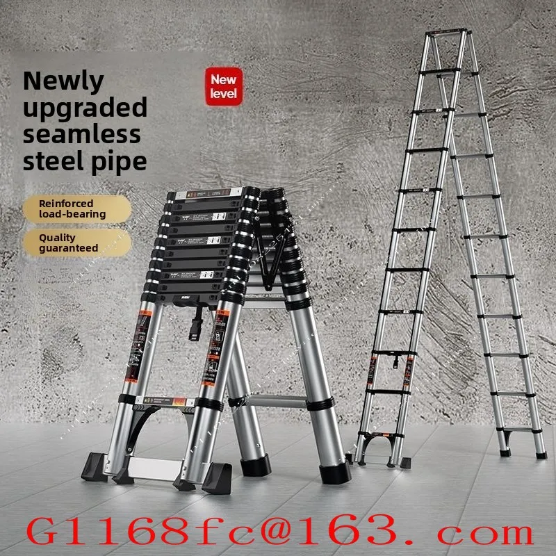 Multifunctional Retractable Herringbone Ladder Ladder Thickened Bamboo Portable Elevator