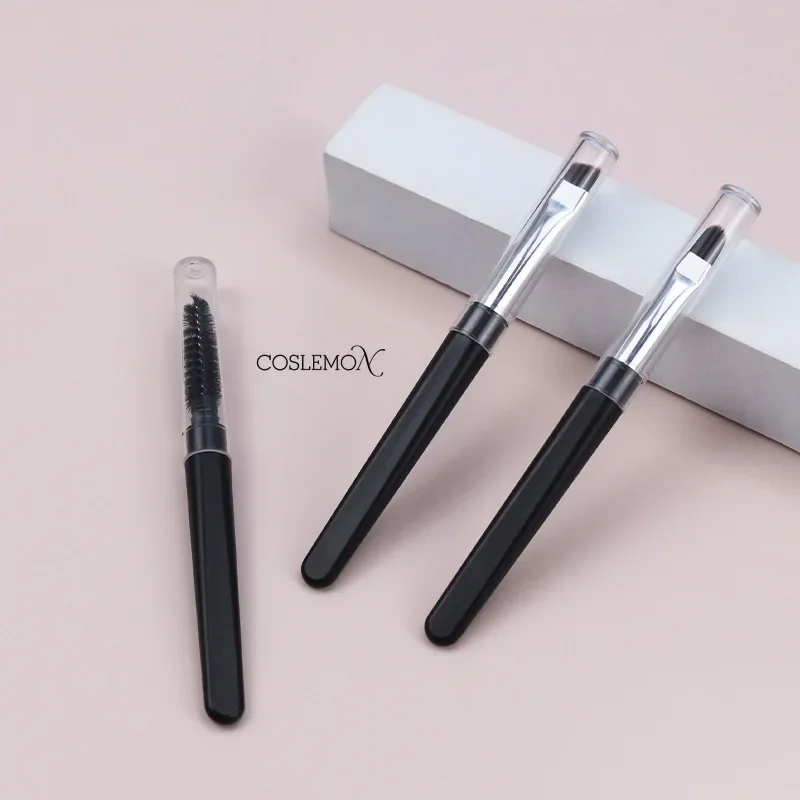 Eyeshadow Makeup Brushes with Transparent Dust Cover Travel Portable Eye Brow Lip Eyelashes Eyeliner Brush Makeup Tool