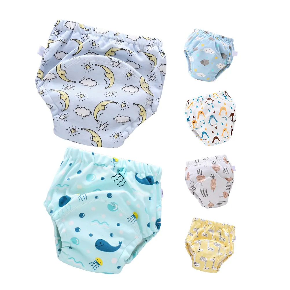 6-個のおむつベビーおむつパンツ綿製女の子用おむつトレーニング幼児男の子用