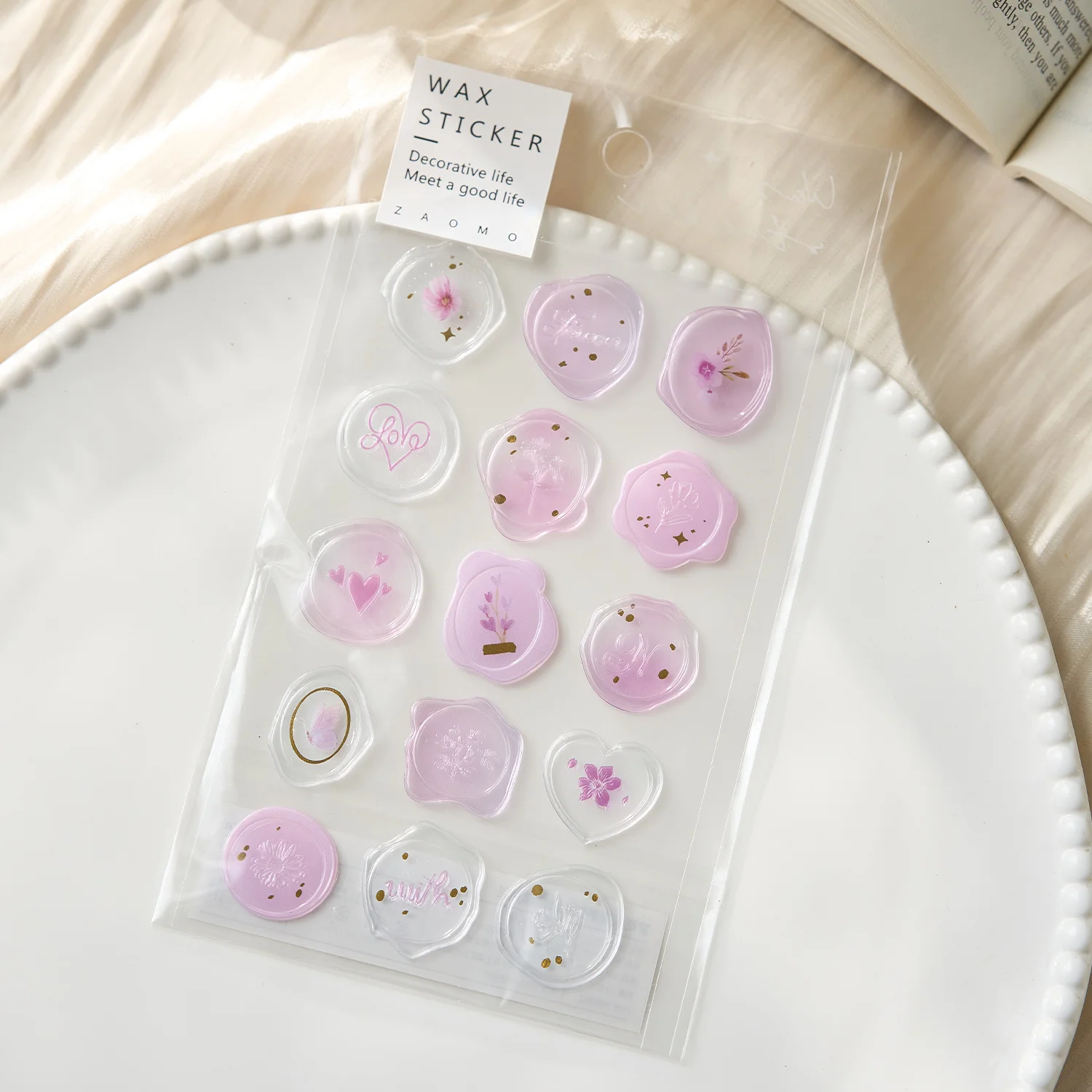 15pcs Retro Romantic Art Droplet Fire Paint Seal Sticker Creative Decor DIY Junk Journal Scrapbook Envelope Cute Sealing Sticker