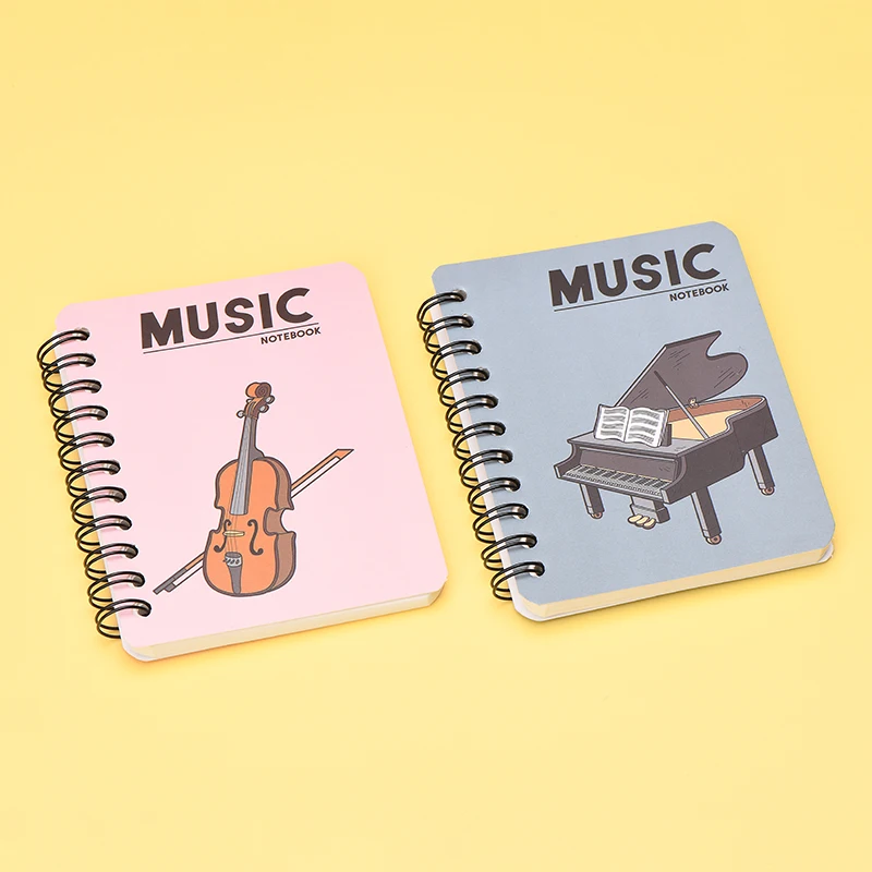 Pocket Planner A7 Pocket Book I Love Music Life Stationery A7 Coil Mini Notebook Gift Piano Cello Portable Notebook Poket Book