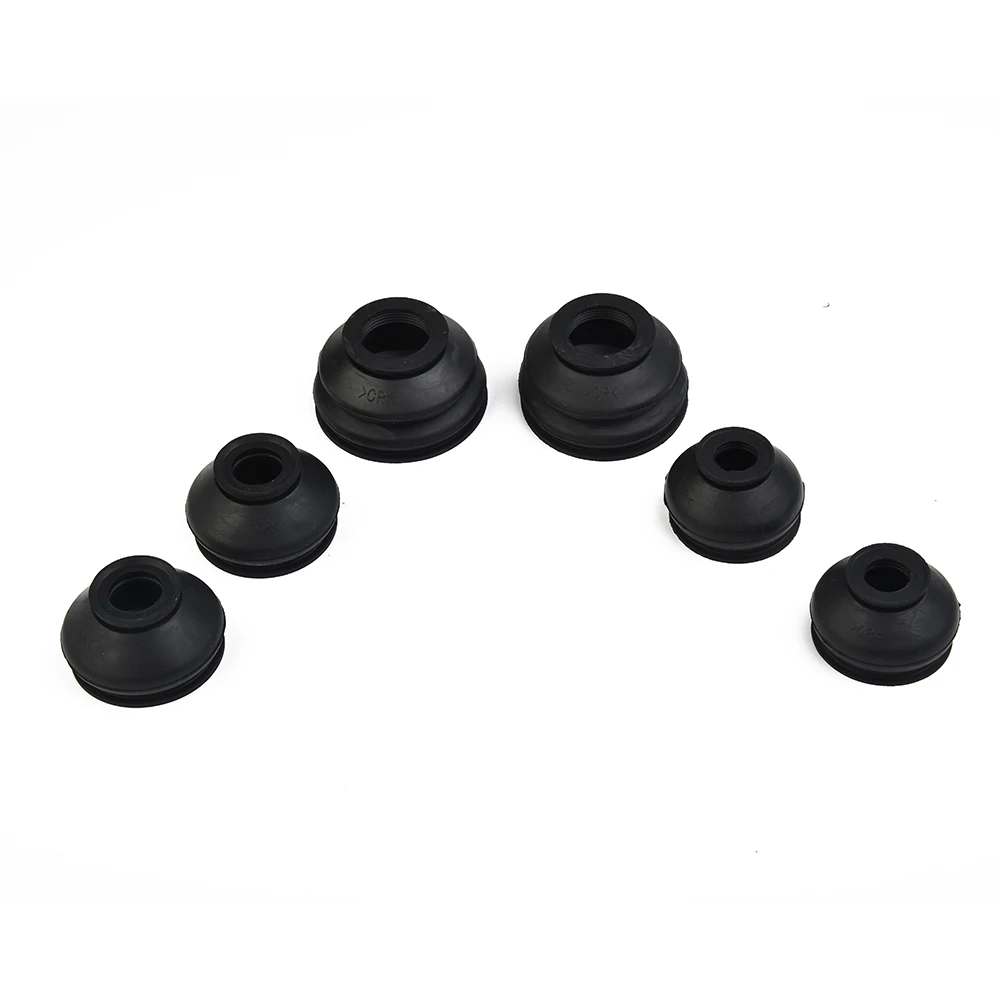 6pcs High Quality Rubber Tie Rod End Ball Joint Dust Boots Dust Cover Boot Set Ball Joint Boots Increases Fuel Mileage