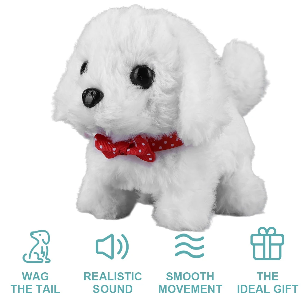 ใหม่หุ่นยนต์อิเล็กทรอนิกส์สุนัข Interactive Plush Puppy ของเล่นแบตเตอรี่ดําเนินการน่ารักสุนัขเดิน Barking TAIL Wagging สําหรับเด็กอายุ 3 4 5 6