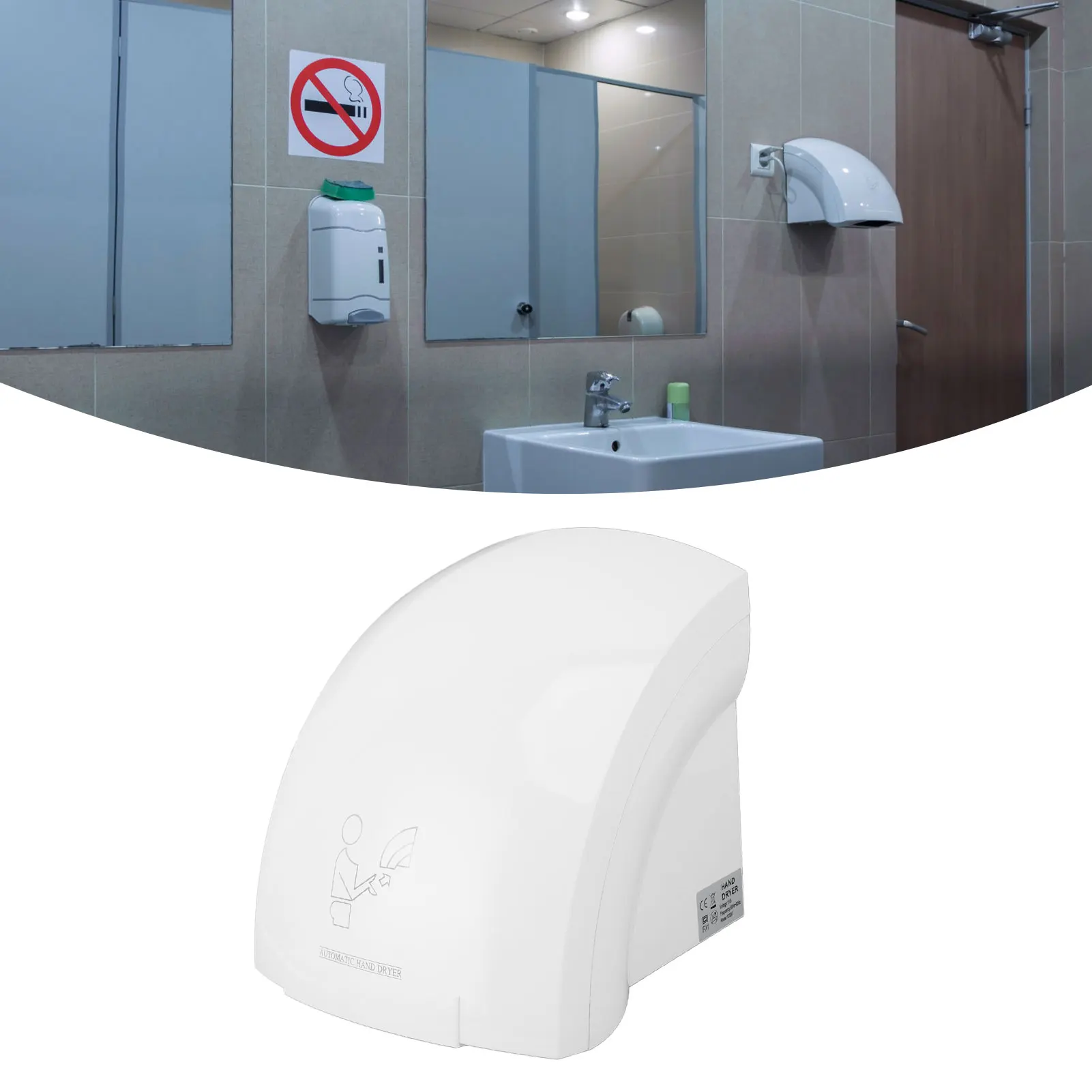 1200 واط مجففات اليد الاستشعار التلقائي 10S التجفيف السريع تدفق الهواء القوي الهواء الدافئ مجفف اليد لفندق مول الحمام