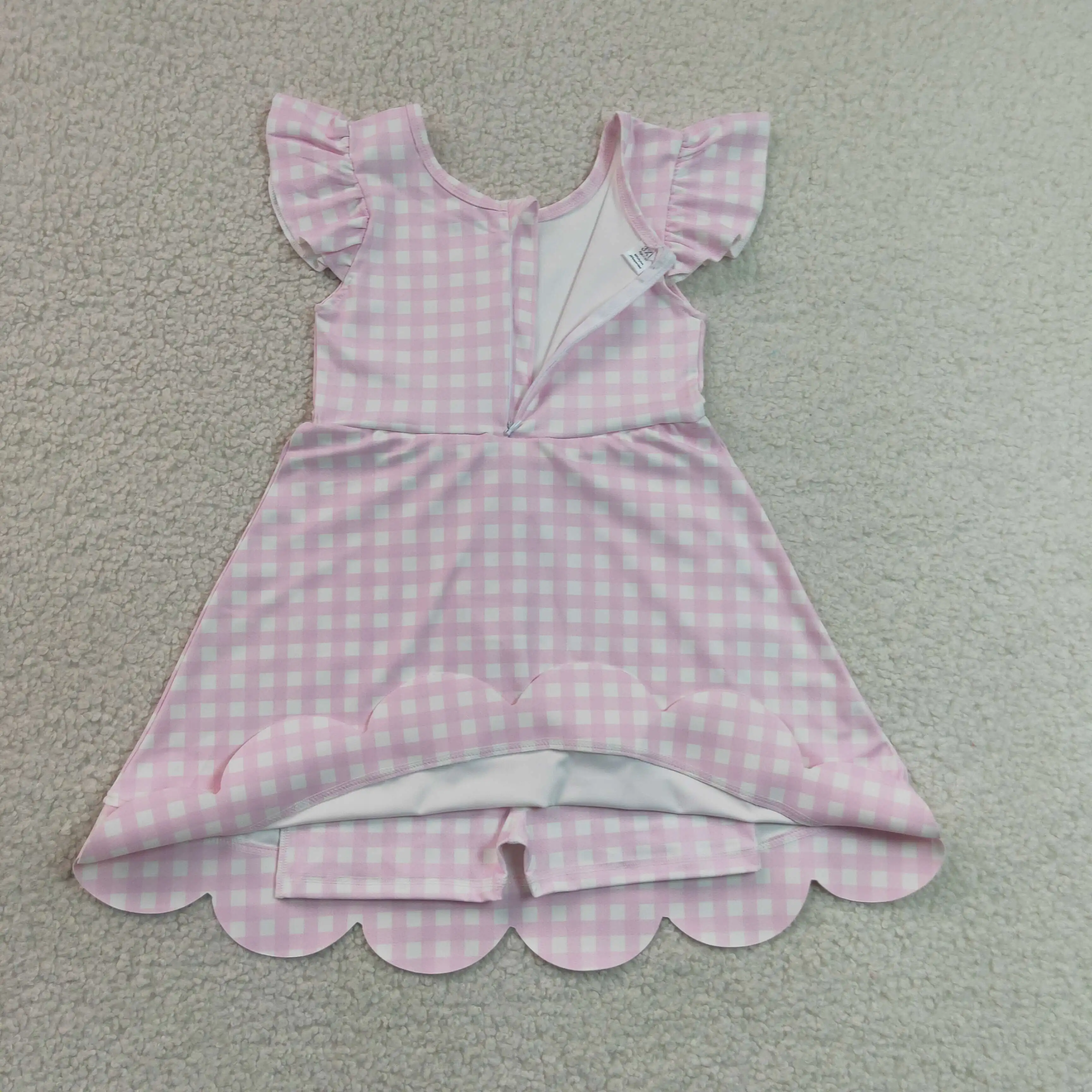 卸売ガールズキッズスカートショーツ幼児ヨガ半袖膝丈チェック柄 - Baby Yoga Clothing のレビューと価格
