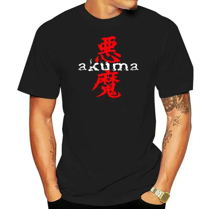 New Great Demon AKUMA GOUKI Kanji Logo Men Black T-Shirt Size S To 2XL T Shirt Discount Cotton T Shirt for Men