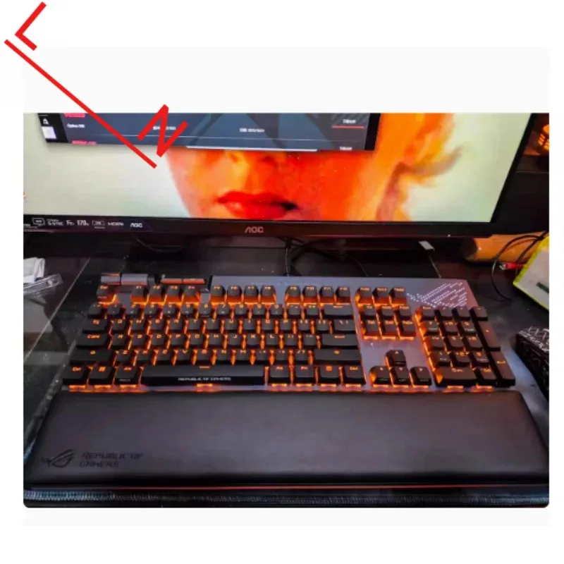 YD 1PCS  Original brand new genuine for ASUS ROG Dragon Knight 2/ Flare 2/ Ranger 87/RX mechanical keyboard palm rest wrist pad
