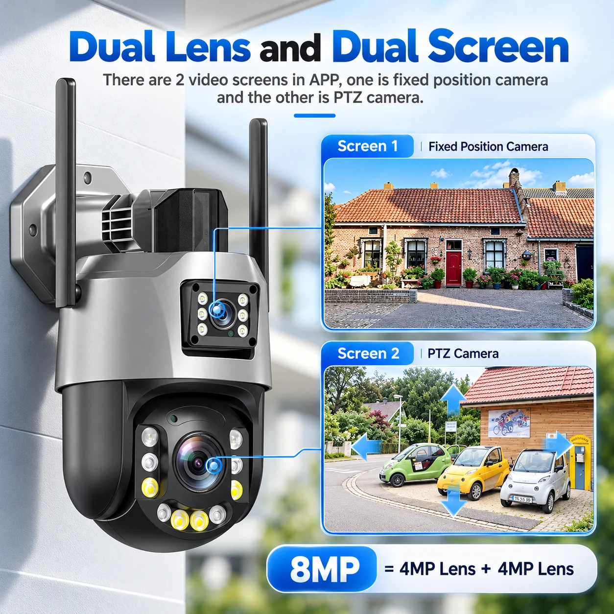 50X Optical Zoom 8MP 4K HD Security Camera Outdoor Waterproof Wifi PTZ IP Camera Color Night Vision CCTV Human Detection ICSEE