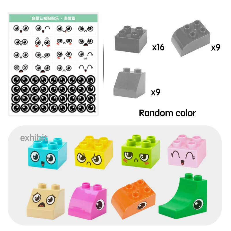 Large Big Building Blocks DIY Creative Stickers Kids Educational Toys Early Learning Number Recognition Scene PET for Children