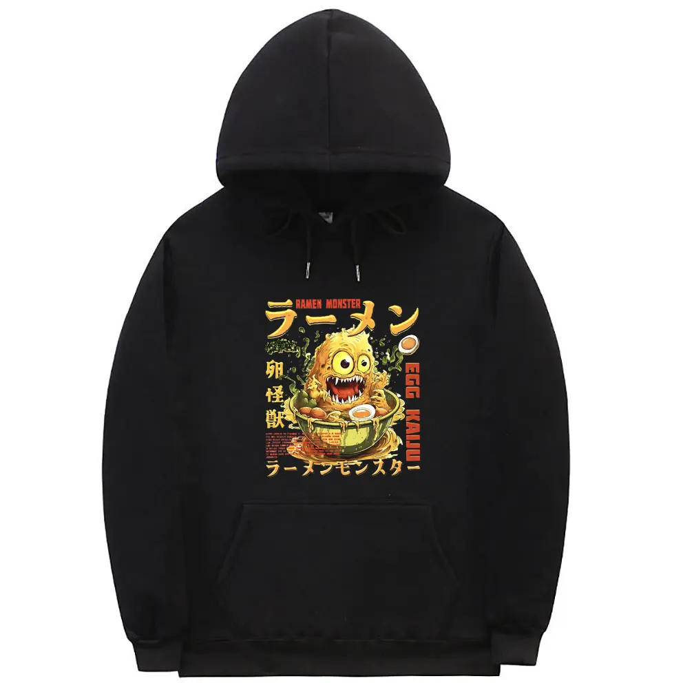 

Vintage Ramen Eggs Monster Kaiju Japanese Weird Funny Meme Hoodie Men Women Manga Casual Oversized Pullover Men's 90s Streetwear