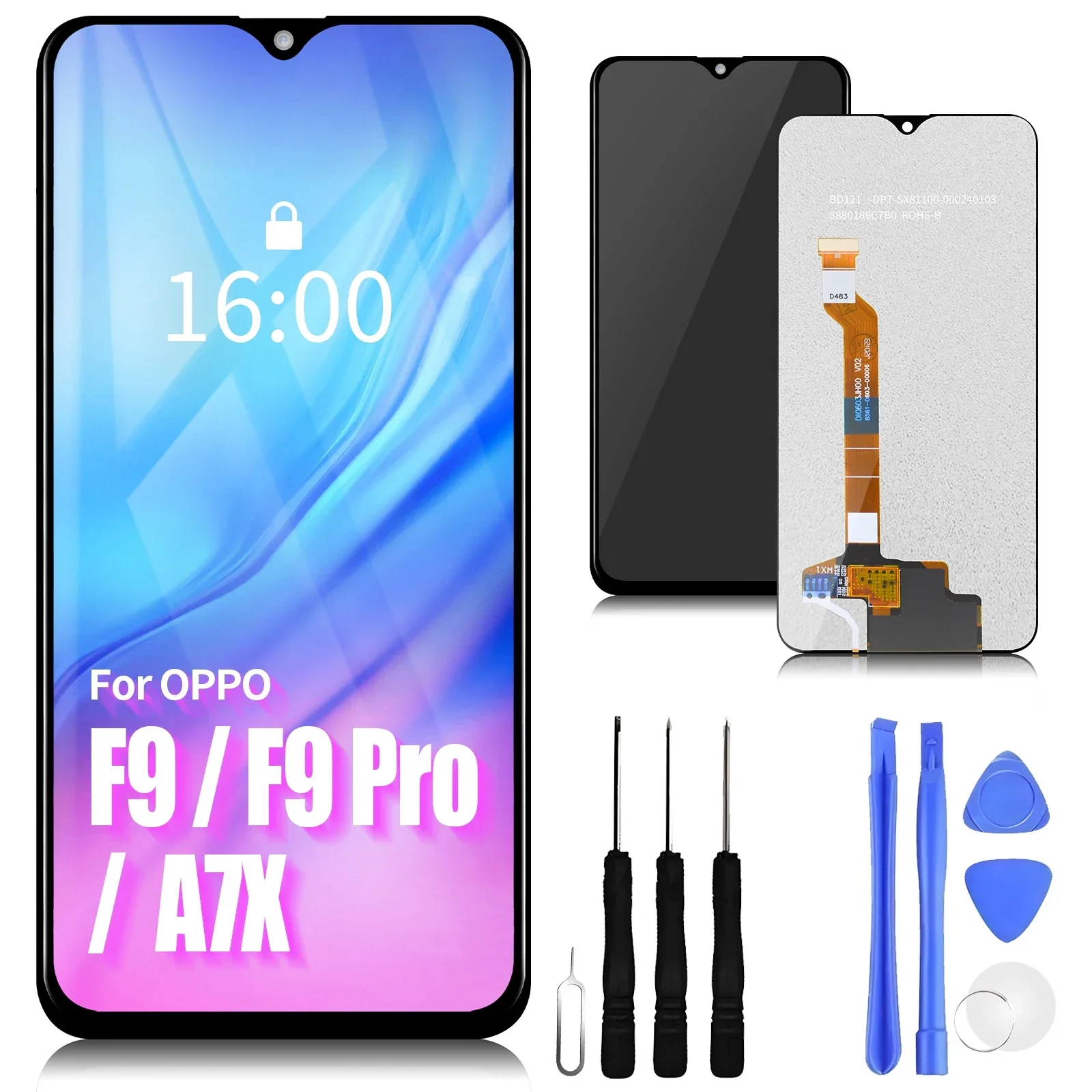 

Дисплей 6,3 дюйма для OPPO F9 F9 Pro, зеркальная ЖК-панель для Oppo A7x, замена экрана, запасные части