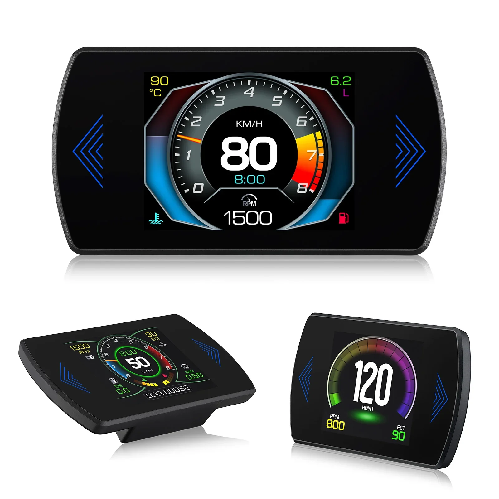 Car Speed Gauge On-Board Computer P12 OBD2 HUD Head Up Display Smart Digital Tachometer Speedometer ECT Water Oil Temperature