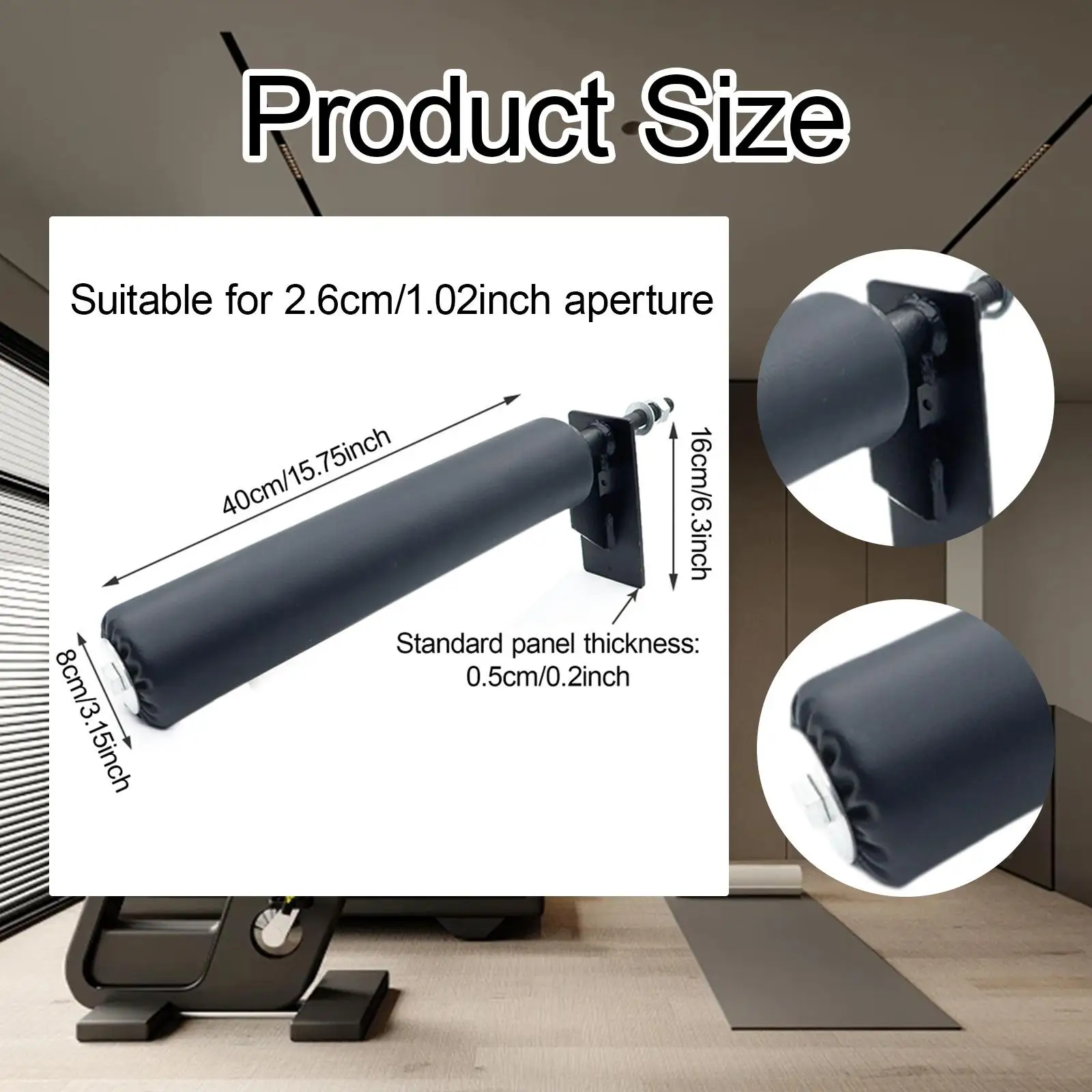 Exercise Sit Up Bar Foot Holder Split Squat Roller Attachment Steel PU Home Gym Accessory for Squat Rack