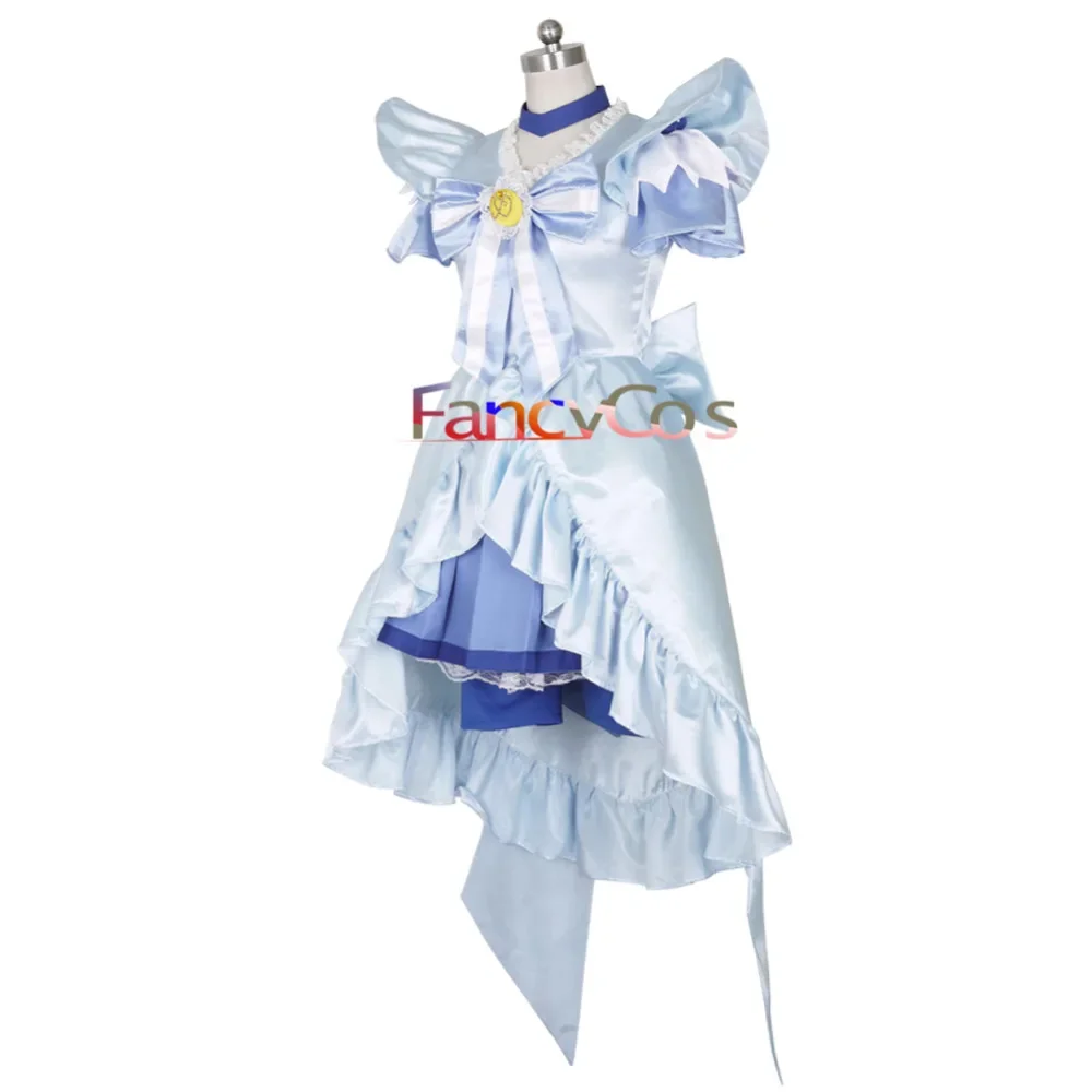 Girl Smile PreCure! Glitter Force Glitter Lucky Aoki Reika Dress Princess Cosplay Costume Anime Kid Custom Made Halloween