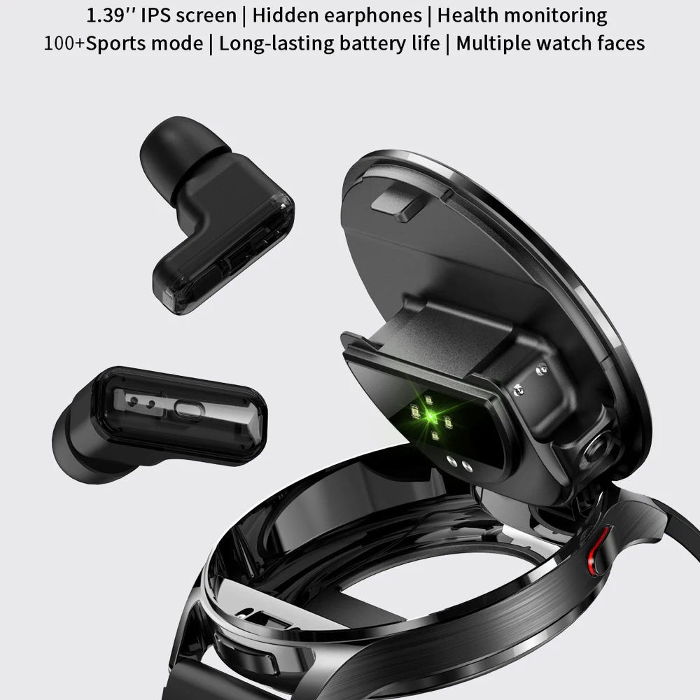 696 Men 2 In 1 TWS Headset Smart Watch Sport Fitness Heart Rate Health Watches Noise Reduction Earphone Music Women Smartwatch