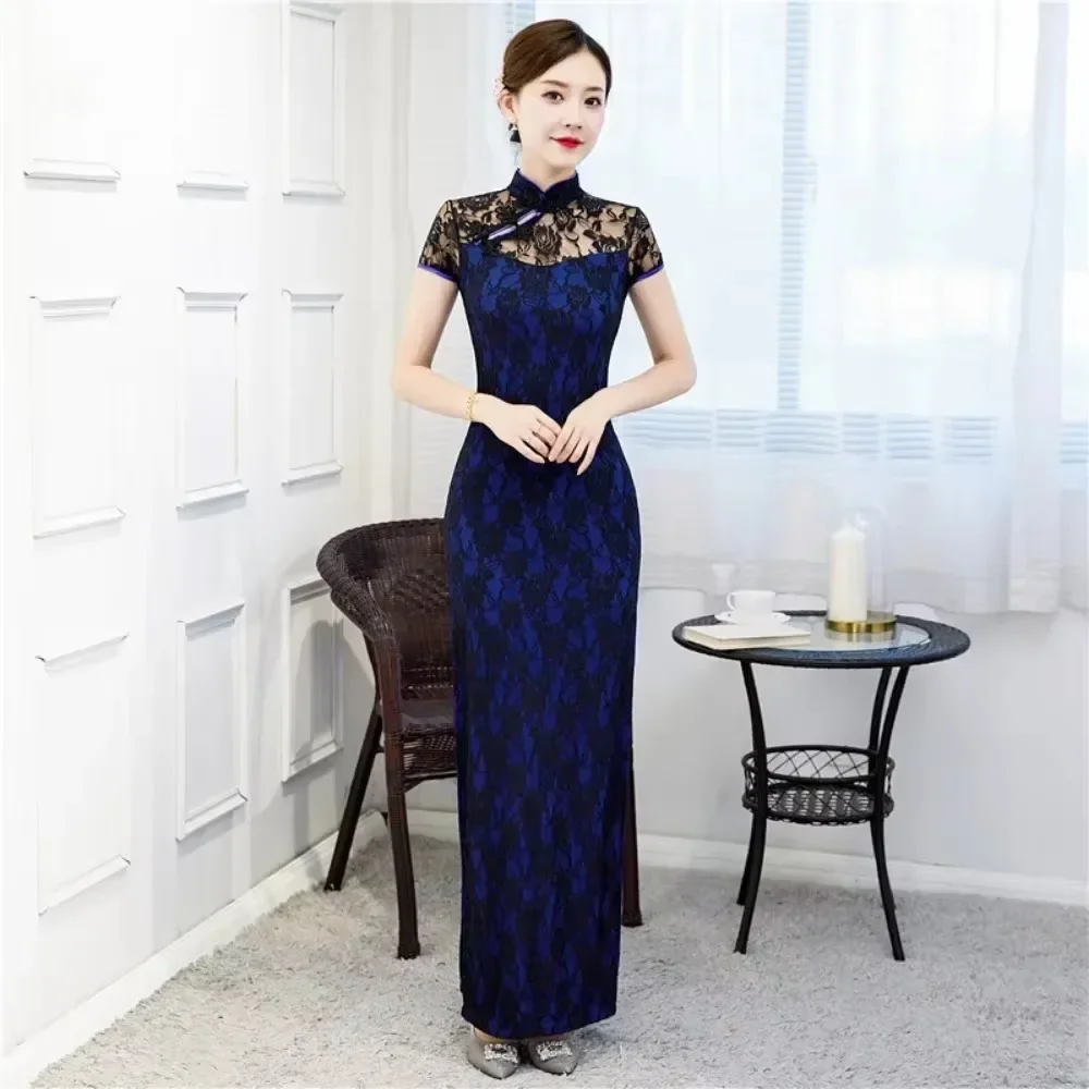 Lace Streetwear Cheongsam Qipao Y2k Dress for Women Summer Women Clothing Vintage Fashion Clothes Casual Elegant Ethnic Style