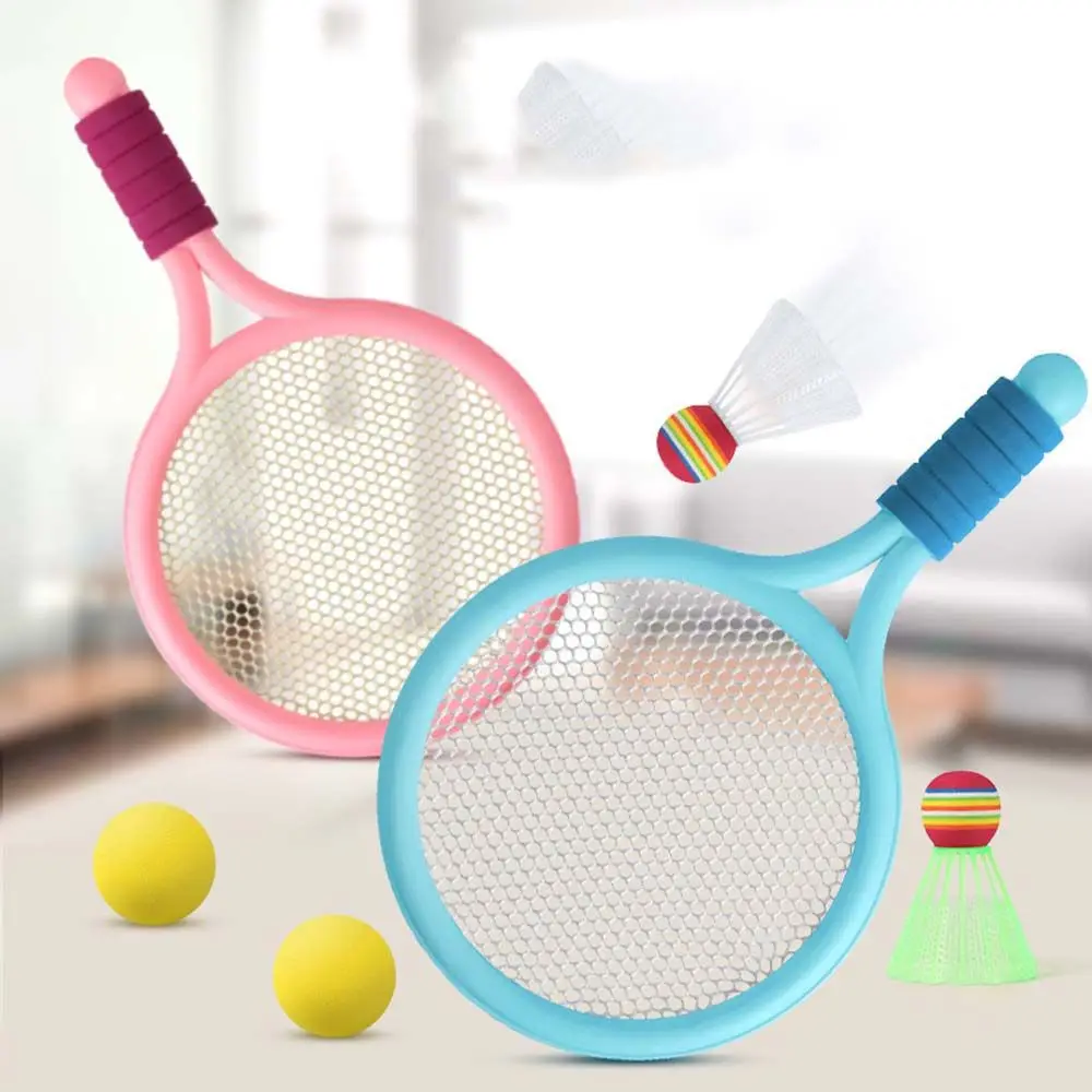 ลูกเทนนิสในร่ม/กลางแจ้งกีฬาเด็ก Interactive ของเล่น MINI เทนนิส Racquet เครื่องมือการฝึกอบรมแบดมินตันชุดไม้แบดมินตัน