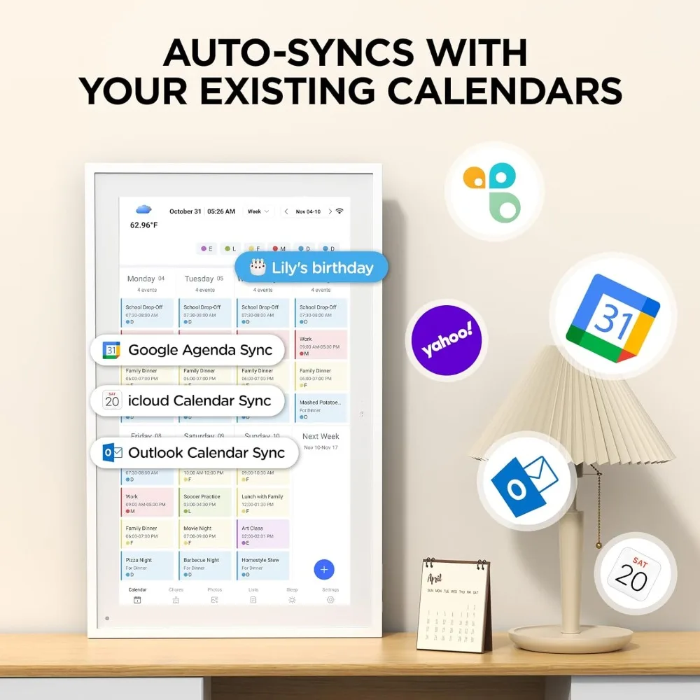 

HD Digital Calender, Chore Chart,Smart Touchscreen Interactive Display