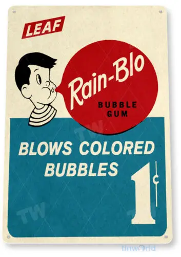 TIN SIGN Rainblo Gum Chewing Gum Retro Food Candy Metal Decor Retro B736