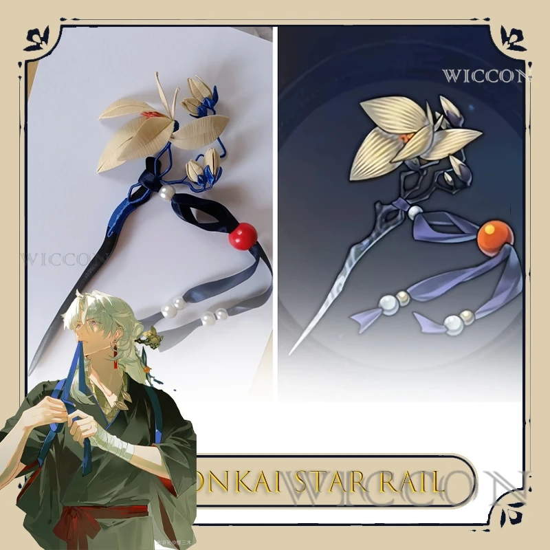 

Honkai Star Rail Blade Yingxing Косплей Шпилька Белые Волосы Цветочный Деревянный Аниме Опора Хэллоуин Рождество Мужчины