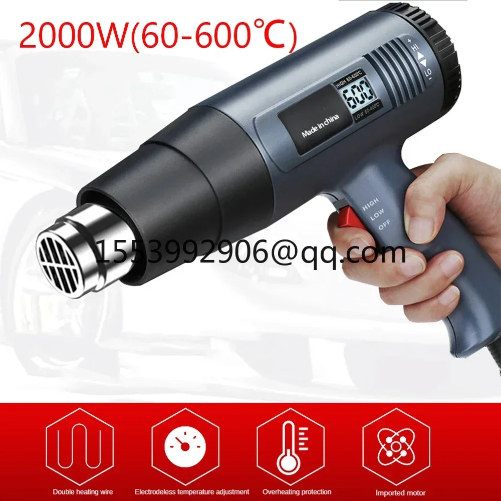 Heat Gun, Heavy Duty Fast Heating, Variable Control (60℃-600℃) 4 Nozzles Heat Gun for Crafting, Shrink Tubing,Vinyl Wrap