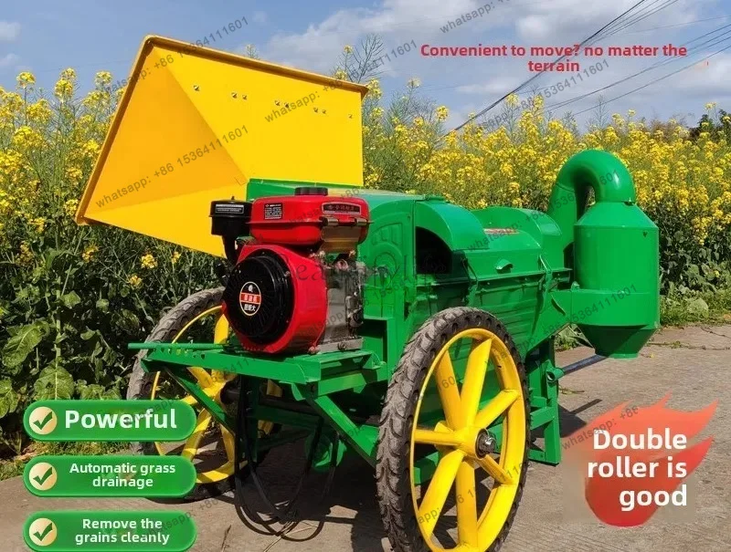 zj. double drum rapeseed thresher wheat soybean sorghum multi-functional large diameter harvester