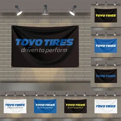 3x5 FT Toyo Tires Flag Polyester Printed Car Flags for Room Garage Decor