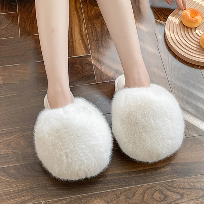 Fluffy Stuffed Slippers Non-slip Indoor House Shoes Comfy Plush Slip For Home Bedroom