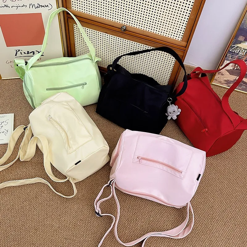 Nylon Solid Top-Handle Bags Ladies Bags on Sale 2023 High Quality Autumn High-capacity Casual Tote Zipper Travel Handbag