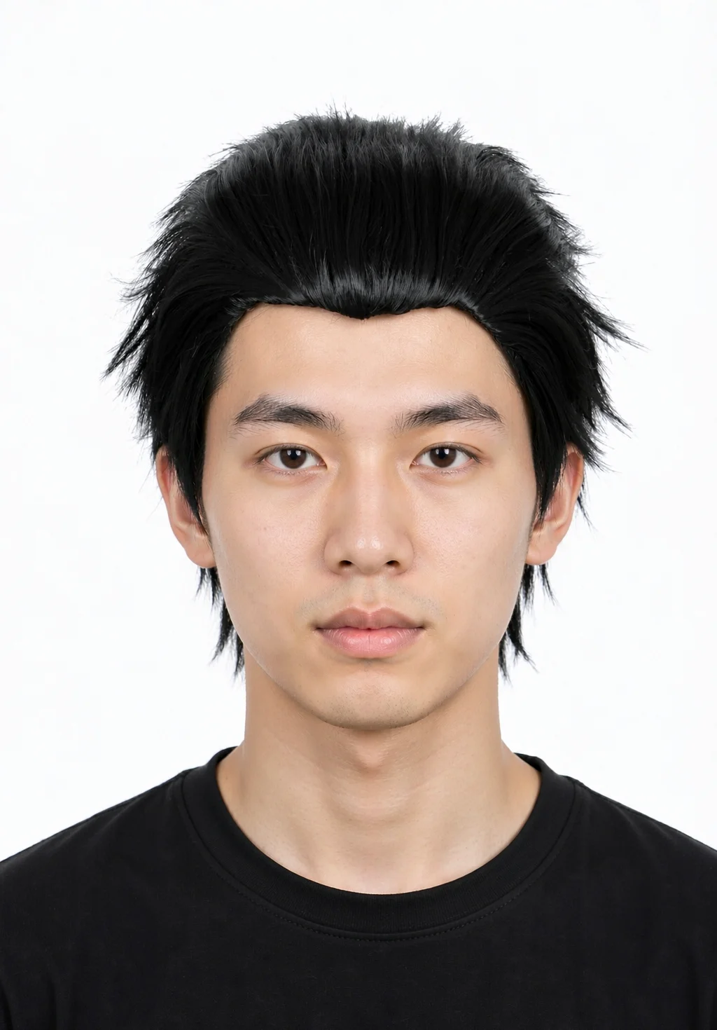 Short Black Layered Wig with Side Bangs Synthetic Hair for Cosplay Party