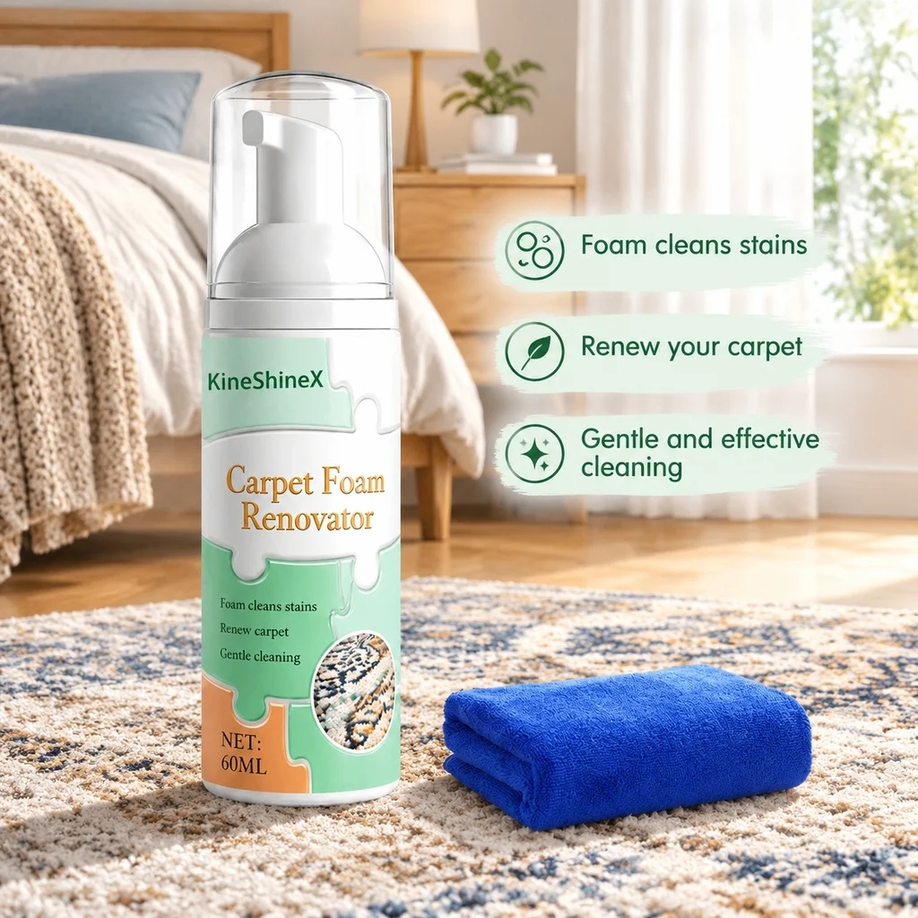 Carpet Foam Stain Remover Waterless Seat Cleaner Leather Fabric Vinyl Fast Acting Spray Car Interior Sofa Couch Renovator Towel
