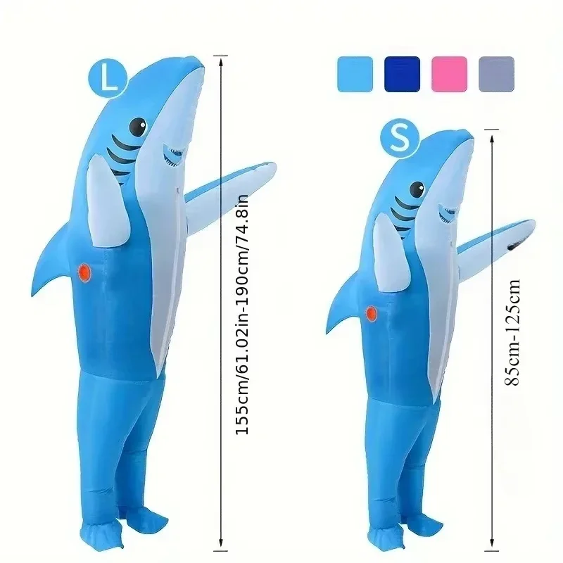 Inflatable Shark Costume For Adult And Teens Funny Halloween Costumes Cosplay Fantasy Costume Birthday Graduation Party Costumes