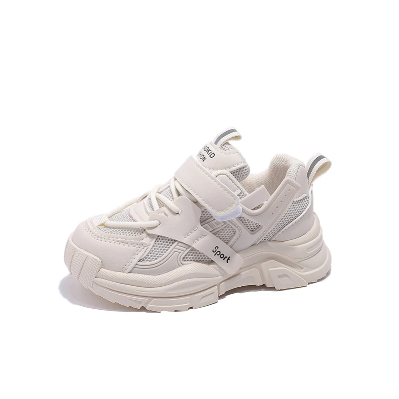 Zapatillas de deporte informales para niñas, deportivas de malla transpirable, color blanco, novedad de verano, 2024