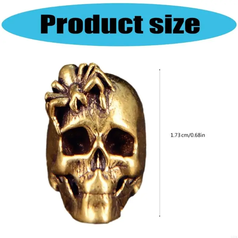 Gothic Brass Skull Pendant for Handmade Jewelry Gear Beads Charm DIY Accessories Y166
