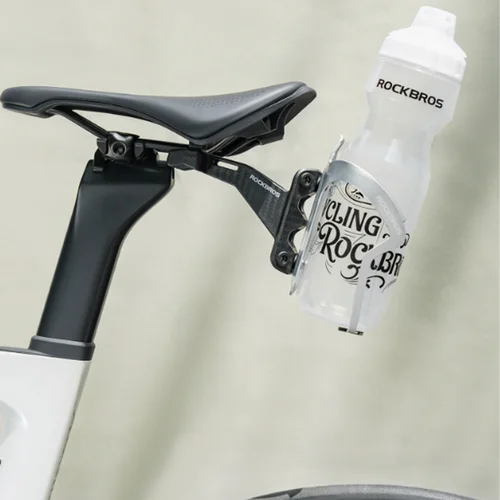 Imagen 2 del producto ROCKBROS-portabotellas doble de fibra de carbono de imitación, soporte de extensión para sillín de bicicleta de montaña y carretera, equipo de ciclismo
