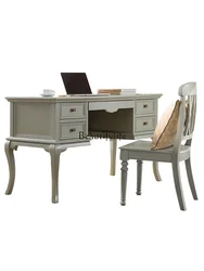 American country desk pastoral style writing desk old office table and chair matching