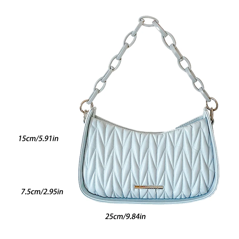 Luxury Shoulder Bag Pleated Letter Decorated Handbag Acrylic Chain Crossbody Bag 2024 New Style Free Shipping Promotional Wallet