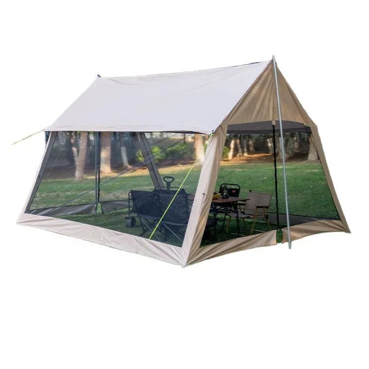 

Портативная уличная солнцезащитная палатка с защитой от дождя, пляжная затеняющая сетка с навесом и противомоскитным барьером с серебряным покрытием для кемпинга