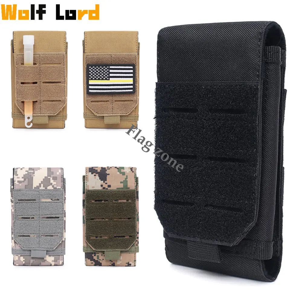 6.5in Multifunctional Molle Pouch Phone Holder Bag Outdoor Travel Cycling EDC Waist Packs Outdoor Molle Tactical Laser Pouch