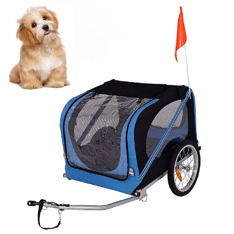 

Foldable Dog Bike Trailer Outdoors Ride Trolley Dog Trailer Strong Durable Travel Pets Bike Portable Pet Products Supplies